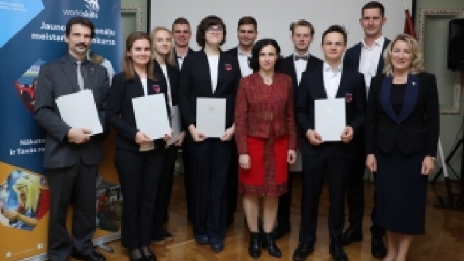 Svinīgā ceremonijā sveic Latvijas komandu par panākumiem konkursā WorldSkills 2019
