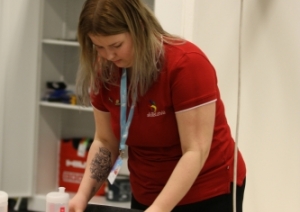 EuroSkills 2016 konkursanti pirmo reizi ierauga savu darba vietu un milzīgo halli, kurā darbosies visu 35 dalībvalstu pārstāvji